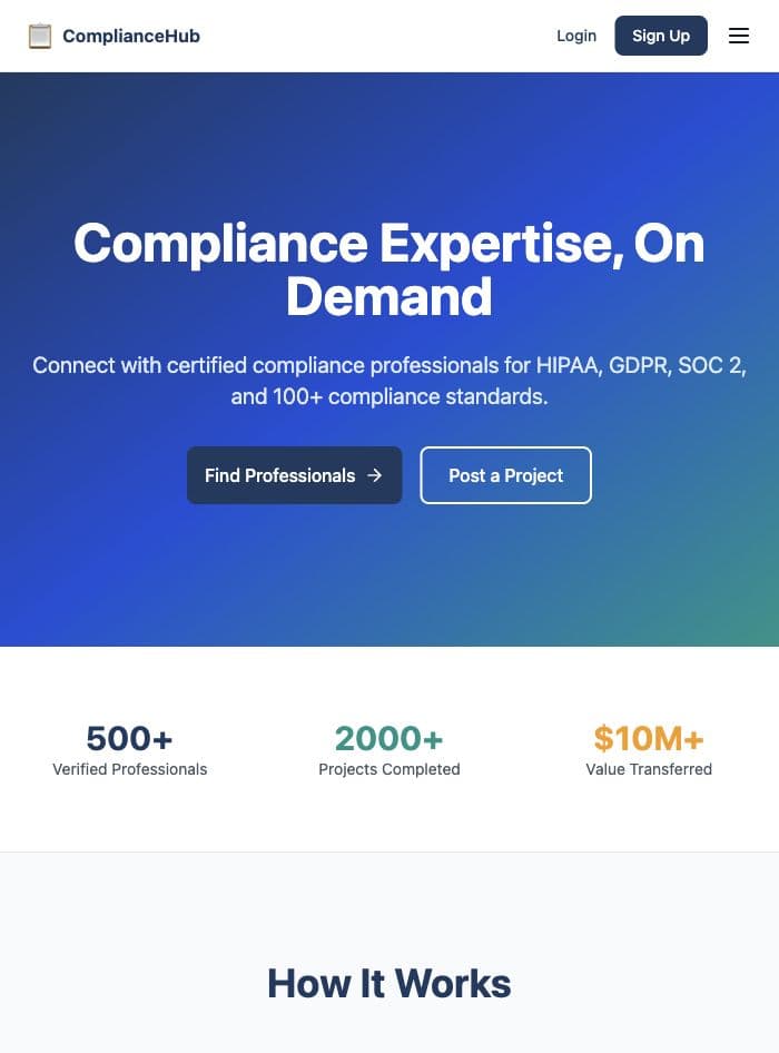ComplianceHub website preview