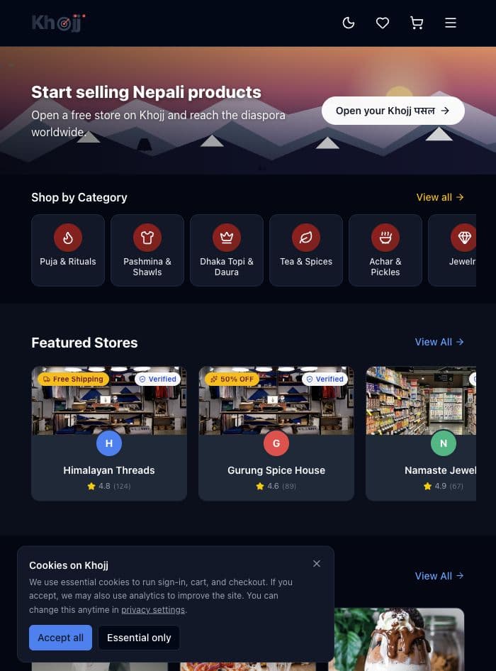 Khojj website preview